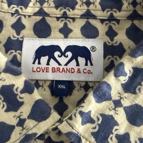 Lovebrand & Co Men's Eye of the Tiger Abaco Linen Shirt 100% Linen Size XXL - Picture 14 of 14